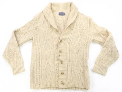 Rare VTG PENDLETON Fisherman’s Knit Shawl Collar Cardigan Sweater 90s Cream SZ M - Image 1 of 4