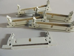 5-PACK 50-Pin Latching Male Panel Mount IDC Flat Ribbon Cable Connectors - Picture 1 of 2
