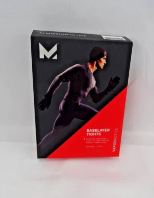MissionActive Men's Baselayer Tights XXL 42-44 Waist Vapor Active Black #140086 - Image 1 of 4