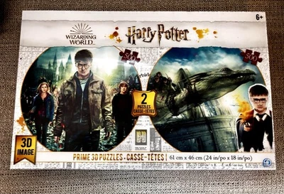Harry Potter Wizarding World Prime 3D Image Twin Pack 2 Puzzles 500 Pieces Each - Image 1 of 4