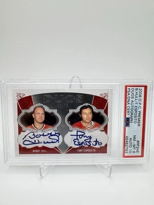 2008-09 O-Pee-Chee Premium Bobby Hull & Tony Esposito Dual Auto /75. HOF - Image 1 of 2