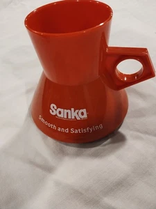 1980'S ORANGE SANKA TRAVEL COFFEE MUG CUP VTG - Picture 1 of 6