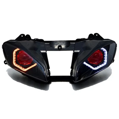 Headlight LED Light For Yamaha YZF R6 2008-2014 Red Demon Eyes +Turn Signals - Imagem 1 de 4
