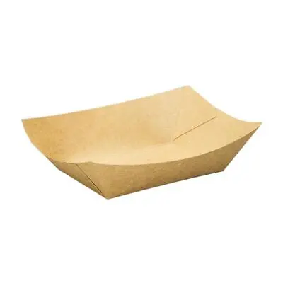 Kraft Paper Boat Tray Biodegradable Multi Size Serving Food Safe Fries Rice Deli • 42.89$