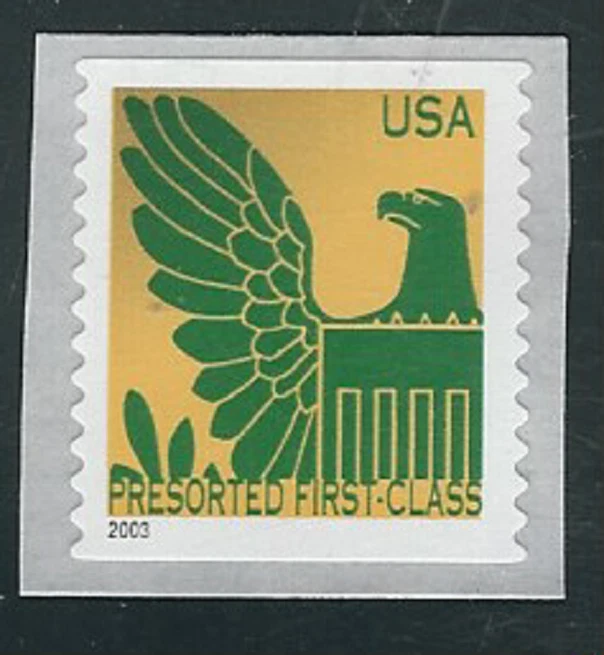 Scott # 3801....(25) Cent... Eagle (2003)...Gold & Green....4 Stamps  - Image 1 of 1