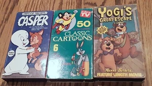 Lot of 3 Cartoon Favorites - Casper , Yogi, Bugs, Might mouse etc. VHS  - Picture 1 of 11