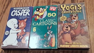 Lot of 3 Cartoon Favorites - Casper , Yogi, Bugs, Might mouse etc. VHS  - Image 1 of 4