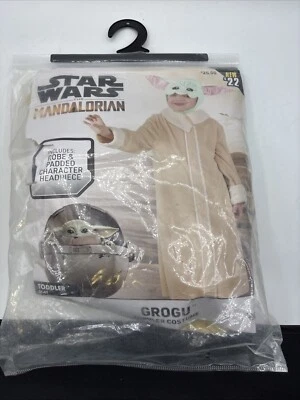 Star Wars The Mandalorian Grogu Disfraz Niño 3T-4T Bata Acolchada Tocado Nuevo Foto 1 de 4
