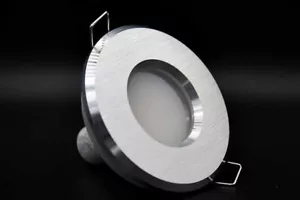 LED IP44 Einbaustrahler Nassraum/ Feuchtraumstrahler rund Alu GU10/ Dimmbar - Picture 1 of 4