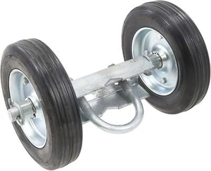 Chain Link Double Wheel Carrier w/ 6" Solid Rubber Wheels for Sliding Gates - Picture 1 of 7