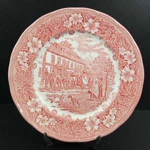 "PLATO DE CENA ROSA TABERNAS DE ENTRENAMIENTO REAL TUDOR STAFFORDSHIRE INGLANDIA 10,25" - Imagen 1 de 6