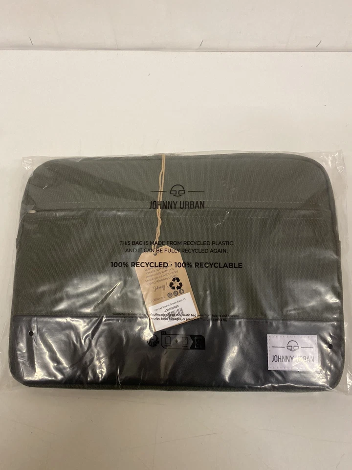 Johnny Urban Canvas 13 Zoll Hülle Laptoptasche Laptophülle Green Black
