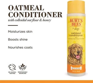 Burt's Bees for DOGS Oatmeal Conditioner Colloidal Oat Flour & Honey 10oz bottle - Picture 1 of 5