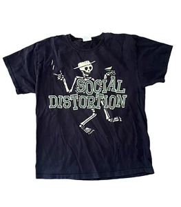 Social Distortion Skully T-Shirt Men's L Hanes Black Graphic Tee - Picture 1 of 4