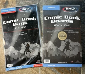 (50 pack) BCW Comic Book Bags (Modern/Current/Thick) and Boards Acid Free - Picture 1 of 1