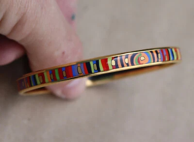 2005 Michaela Frey Wille Hundertwasser Enamel Bangle Bracelet Spiral of Life - Image 1 of 4