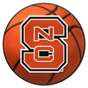 FANMATS 3369 NC State Wolfpack Basketball Shaped Rug - 27in. Diameter, Basket... - Picture 1 of 4