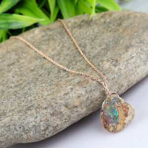 Ethiopian Opal Pendant Necklace 925 Sterling Silver Women Jewelry Valentine Day