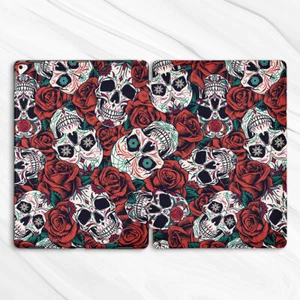 Gothic Sugar Skull Rose Flower Case For iPad 10.2 Air 3 4 5 Pro 9.7 11 12.9 Mini - Picture 1 of 3