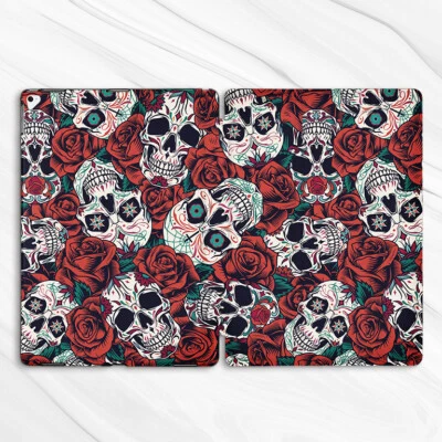 Gothic Sugar Skull Rose Flower Case For iPad 10.2 Air 3 4 5 Pro 9.7 11 12.9 Mini - image 1 of 3