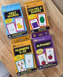 Toddler Flash Cards 4 Pack Alphabet Flash Cards Sight Word Flash Cards Colors - Picture 1 of 8