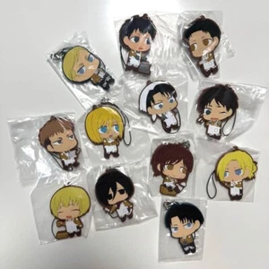 Attack on Titan figure rubber key chain Lot 12 set mascot Eren Levi Japan m614 - Picture 1 of 3