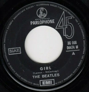 THE BEATLES GIRL / NOWHERE MAN 1970 RARE EMI -PARLOPHONE LABEL RECORD ITALY 7" - Picture 1 of 2