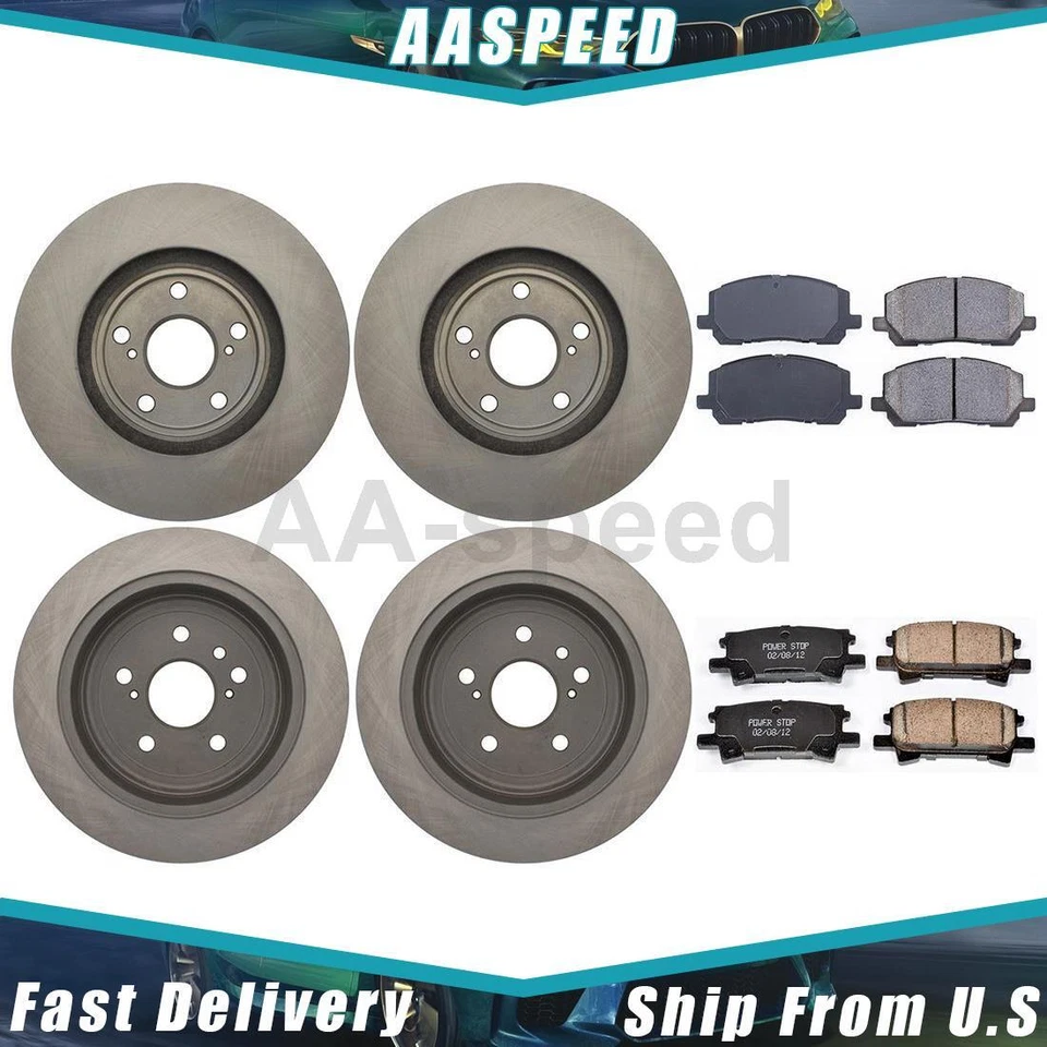 Kit Pastillas Freno y Rotores Para Toyota Highlander 3.3L 2007 2006 2005 2004 Foto 1 de 4