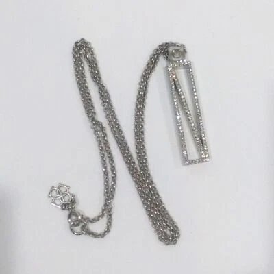 Collar Colgante Ann Taylor Tono Plata Modernista Estrás Rectángulo Foto 1 de 4