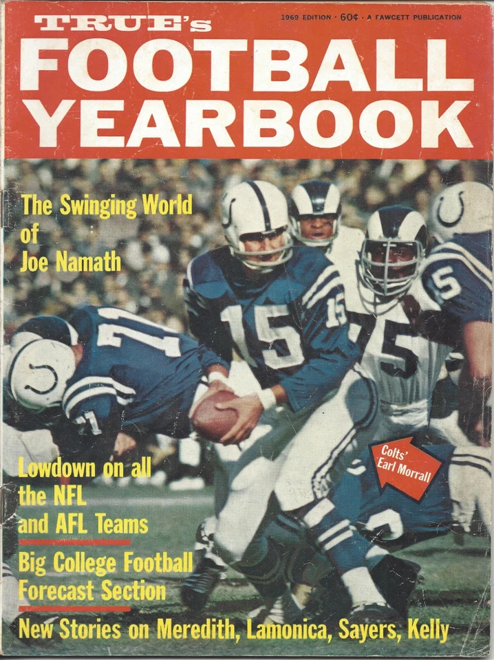 1969 True's Football revista Earl Morrall Baltimore Colts, Deacon Jones Fair Foto 1 de 1