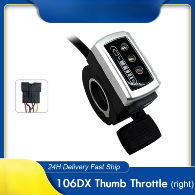 36V 48V Electric Bicycle E-Scooter 106DX Thumb Throttle Right Handle Accelerator - Image 1 of 4