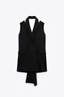 Zara Black Waistcoast Women’s Dress with Bow Detail - LARGE - New Clothes