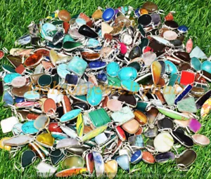 Turquoise & Mix Gemstone Pendant Wholesale 5pcs Lots Handmade Ethnic Jewelry - Picture 1 of 1