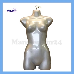 1 NEW SILVER(GREY) FEMALE HANGING DRESS FORM MANNEQUIN WOMAN CLOTHING DISPLAY - Picture 1 of 3