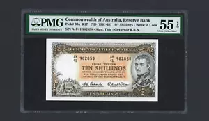 AUSTRALIA Banknote P33a , ND(1961-65) , 10 Shillings PMG 55 EPQ - Picture 1 of 2