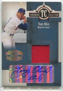 2004 DONRUSS THROWBACK THREADS COLLECTION AUTO RELIC TC-6 20/25 TONY OLIVA TWINS - Imagen 1 de 2