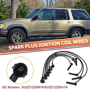 6 Pcs Spark Plug Wire Ignition Coil Cable No.XU2Z12259FA for Ford Explorer V6 - Picture 1 of 6