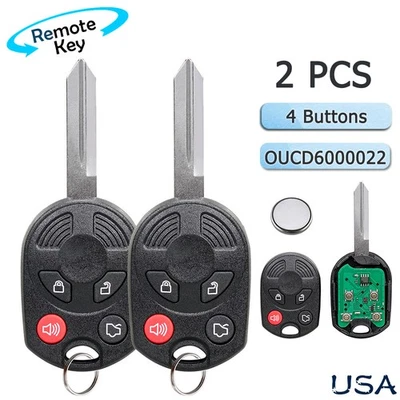 2 For 2007 2008 2009 2010 Lincoln MKX MKZ Remote Car Key Fob 4B OUCD6000022 - Image 1 of 4