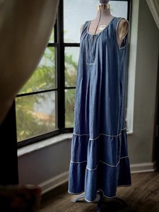 Max Studio London ärmelloses Maxikleid mit Schlitz Gr. XL Trad Wife 100% Polyester - Bild 1 von 10