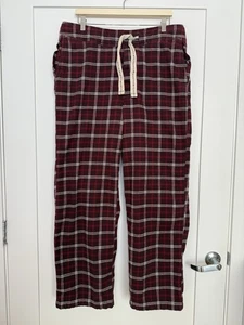 Abercrombie & Fitch Flannel Pajama Pants Men Sz M Red Plaid Drawstring Sleepwear - Picture 1 of 14