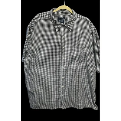 Harbor Bay Cool Dry UV  Gingham Check Short Sleeve Button Down Shirt Men 2XL - Image 1 of 4
