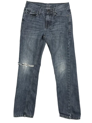 Calvin Klein Jeans Womens 12 Blue Skinny Jeans Distressed Knee Medium Wash Denim - Image 1 of 4