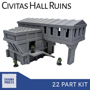 Civitas Hall Ruins - 28mm 3D Printed Imperial Terrain for Tabletop Wargaming - Picture 1 of 10