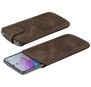 Suncase Leather Cover Bag IN Antique Braun + Silicone Cover for Samsung Galaxy - Zdjęcie 1 z 9
