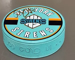 Alex Carpenter signed PWHL New York Sirens official puck PROOF #2 - Picture 1 of 1
