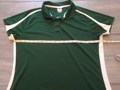 Camisa polo feminina Russell Athletic grande verde branca manga curta Dri Power GG - Imagem 1 de 4