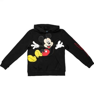 Mickey Mouse Signature Sleeve Youth Pull Over Hoodie Black - Picture 1 of 18