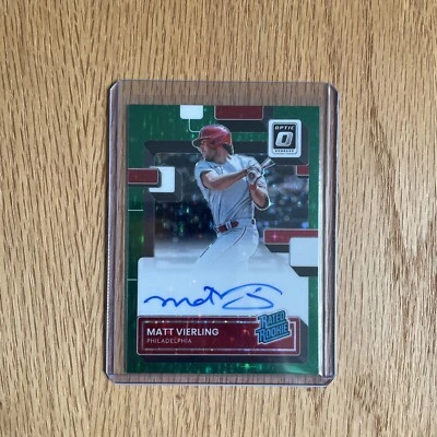 2022 Optic Matt Vierling GREEN STARS Rated Rookie Auto #/49 Philadelphia / DET - Image 1 of 3