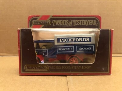 MATCHBOX MODELS OF YESTERYEAR 1922 FODEN STEAM LORRY PICKFORD REMOVALS STORAGE - Image 1 of 4