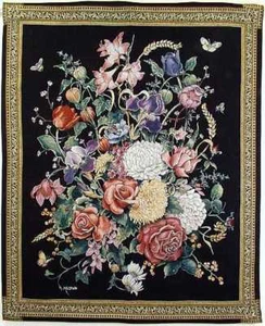 TAPESTRY-Butterfly Floral Bouquet, 41" x 51" - Picture 1 of 5